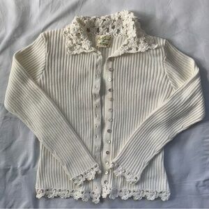 Lace Cream Cardigan April Cornell for Orvis